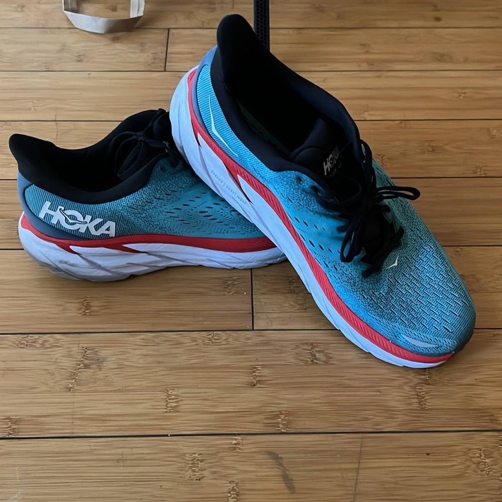 Hoka Clifton 8 size 13 blue and orange very lightly used no box